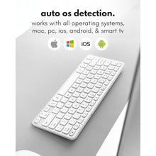 Load image into Gallery viewer, Macally Wireless Bluetooth Keyboard for Mac - Premium Multi Device Connectivity - Compatible Apple Keyboard for MacBook Pro/Air, iMac, Mac mini, iPad, Laptop, and PC, Silver_1029