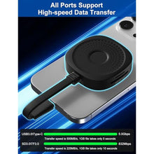 Load image into Gallery viewer, Magnetic USB C Hub Card Reader for iPhone 16 15 Pro Max - 4 in 1 Type-C SD3.0 MicroSD3.0 Card Solt 100W PD 5Gbps USB3.0 USB-C Adapter, Magsafe SD Reader for iPhone, MacBook Pro Air, Pad Pro Type-C, Gold_72