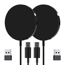 Load image into Gallery viewer, Magnetic Wireless Charger, 15W Magnet Fast Charging Pad for iPhone 16 Pro Max/16 Pro/16 Plus/16/15/14/13/12/AirPods 3/2/Pro 2/Pro/Mag Safe Case, Silm Light Aluminium Alloy Quick Charger (Black V2), BlackV_1