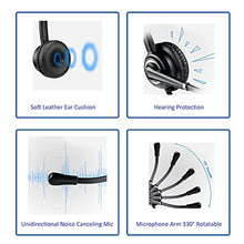 Load image into Gallery viewer, MAIRDI Office Headset with Microphone Noise Canceling, with RJ9 & 3.5mm Jack for Landline Deskphone Cell Phone PC Laptop, Telephone Headset for Call Center Phone, Work for Polycom Avaya Nortel, Black_7917