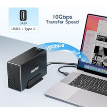 Load image into Gallery viewer, MAIWO Dual Bay Hard Drive RAID Enclosure with Cooling Fan for 2.5/3.5 inch SATA SSD/HDD, 10Gbps USB C 3.1 HDD Enclosure, 48TB Capacity, RAID 0/1/JBOD/PM, Aluminum Case_8771