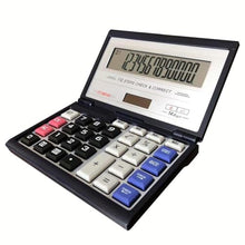 Load image into Gallery viewer, Maizoon Folding Portable Calculator with 14-Digit Large Screen Display Solar Energy and Battery Dual Power Supply Check & Correct Function Suitable for Business and Office, Black_1