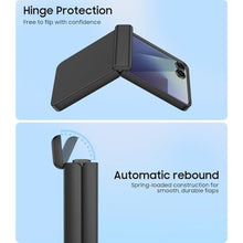 Load image into Gallery viewer, MAKAVO for Samsung Galaxy Z Flip 7 Case, Built-in Outer Screen Protector & Hinge Protection, Z Flip7 Slim Fit Hard Full Body Shockproof Phone Cover, Black_2510