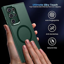 Load image into Gallery viewer, MAKAVO Translucent Matte for Samsung Galaxy S22 Ultra Case, Compatible with MagSafe, Slim Thin Magnetic Cover with Camera Lens Protector Shockproof Phone Shell (Green)_1723