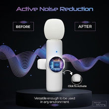 Load image into Gallery viewer, MANA Wireless Lavalier Microphone with Active Noise Reduction - Wireless Lapel Clip On Mic for Content Creator - Mini Mic for iPhone Lightning Port - White_327