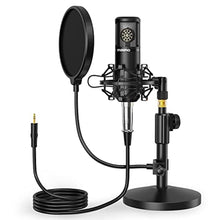 Load image into Gallery viewer, MAONO Condenser Microphone with 25mm Large Diaphragm, Professional Cardioid Studio Condenser Recording Mic with 3.5mm XLR for podcasting, Streaming, Singing, Vocal, Home-Studio (AU-PM325T), Black_1