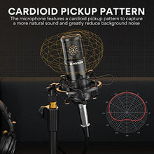Load image into Gallery viewer, MAONO Condenser Microphone with 25mm Large Diaphragm, Professional Cardioid Studio Condenser Recording Mic with 3.5mm XLR for podcasting, Streaming, Singing, Vocal, Home-Studio (AU-PM325T), Black_1883