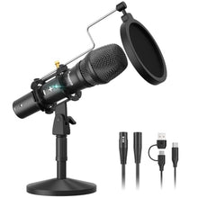 Load image into Gallery viewer, MAONO USB/XLR Dynamic Microphone for PC Podcast Recording Studio Streaming, Black_1