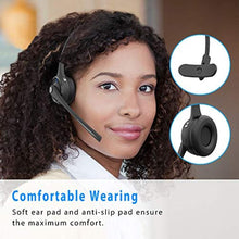 Load image into Gallery viewer, Marnana Bluetooth Headset, Trucker Wireless Headset with Microphone & Charging Base, V5.0 Noise Cancelling Mic On Ear Hands-Free Headphone - Gray, Grey_1219