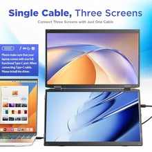 Load image into Gallery viewer, Maxfree Laptop Screen Extender, 15.6'' FHD 1080P Dual Portable Monitor with USB C, HDMI, Plug & Play, VESA Mountable, Lightweight, Dual Monitor for Laptop Windows Mac(M1/M2/M3 chip) Android Ps4 Switch, Black_460