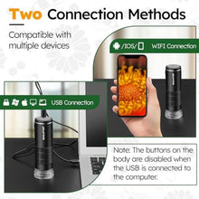 Load image into Gallery viewer, MAXLAPTER Wireless Digital Microscope, 50X-1000X Portable USB WiFi Handheld Digital Microscope for Adults Kids, with 5 Microscope Slides, Compatible with iPhone iPad Android Windows Mac_1304