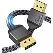 Load image into Gallery viewer, Maxonar 8K DisplayPort Cable 1.4, 6Ft/1.8M (8K@60Hz, 4K@144Hz, 2K@240Hz) HBR3 High Speed DP to DP for PC, Laptop, TV, Gaming Monitor - Grey_1