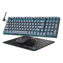 Load image into Gallery viewer, Mechanical Gaming Keyboard and Mouse, LED Backlit 98-Key Floating Keycap & 4 DPI RGB Gaming Mouse with Mouse Pad, Full Anti-Ghost Light Up Wired Computer Keyboards for MAC PC Gamer Accessories, Gray_1