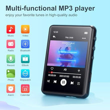 Load image into Gallery viewer, MECHEN 64GB MP3 Player Bluetooth 5.3 with 2.4" Full Touch ScreenPortable Digital Music Player with SpeakerFM Radio, Line Recording, HiFi Lossless Sound, Support up to 128GB. (Black)_2652