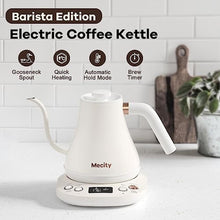 Load image into Gallery viewer, Mecity Electric Gooseneck Kettle With Keep Warm Function & LCD Display Automatic Shut Off Coffee Kettle Temperature Control Pour Over Kettle 1200 Watt, 0.8L, 120V, Off White, MilkWhite_6781
