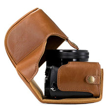 Load image into Gallery viewer, MegaGear "Ever Ready" Leather Camera Case Easy to Install, Tripod and Peripheral Friendly Accessory Compatible with Sony Alpha A6000, A6300 (Light Brown), LightBrown_5561
