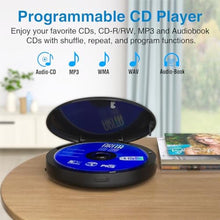 Load image into Gallery viewer, MEGATEK CP27BR Portable CD Player Bluetooth for Car with FM Transmitter, USB, AUX, LCD Display, Anti-Skip, Stereo Speakers, Headphones & Rechargeable Battery Black_1376