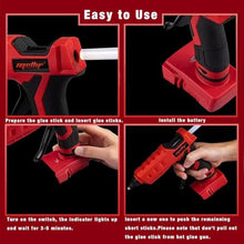 Load image into Gallery viewer, Mellif Cordless Hot Glue Gun Compatible with Milwaukee 18V Battery, Red_989