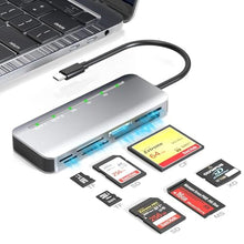 Load image into Gallery viewer, Memory Stick Pro Duo Card Reader, 7 in1 Memory Stick Pro Duo Adapter USB C for SD/TF/CF/XD/MS, Multi Card Reader for Camera, Game Trail Camera, Phone, Tablet, Laptop, Android, Slivery_1