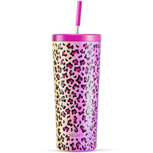Load image into Gallery viewer, Meoky 24 oz Insulated Tumbler with Lid and Straw, Stainless Steel Vacuum Insulated Tumbler, Keeps Cold for 24 Hours, 100% Leak Proof, Fits in Car Cup Holder (Celebration)_1