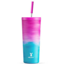 Load image into Gallery viewer, Meoky 24 oz Insulated Tumbler with Lid and Straw, Stainless Steel Vacuum Insulated Tumbler, Keeps Cold for 24 Hours, 100% Leak Proof, Fits in Car Cup Holder (Marshmallow)_1