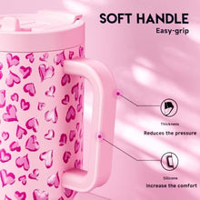Load image into Gallery viewer, Meoky 32 oz Tumbler with Handle and Flip Straw, 100% Leakproof Tumbler with Lid and Straw, Stainless Steel Insulated Cup, Cupholder Friendly, Keeps Cold for 24 Hours (Love)_6214