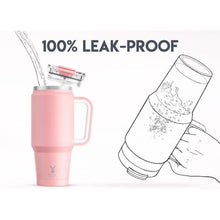 Load image into Gallery viewer, Meoky 32 oz Tumbler with Handle, Insulated Tumbler with Lid and Straw, Stainless Steel Travel Mug, Keeps Cold for 24 Hours, 100% Leak Proof, Fits in Car Cup Holder (Blush)_6346