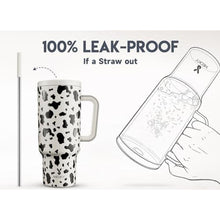 Load image into Gallery viewer, Meoky 40 oz Tumbler with Handle and Straw, Tumbler with Lid and Straw, Insulated Stainless Steel Travel Mug, 100% Leak-proof, Keeps Cold for 34 Hours or Hot for 10 Hours (Cow)_6084