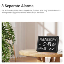 Load image into Gallery viewer, Mesqool 11.5-Inch Large Digital Wall Clock with Date and Day, White_8677