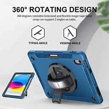 Load image into Gallery viewer, Miesherk Case Compatible with iPad 10th Generation with Pencil Holder, Military Grade Heavy Duty Shockproof Cover for iPad 10th Gen 10.9 Inch with Stand, Blue_532