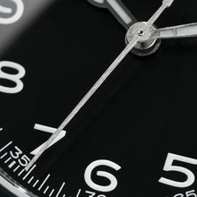 Load image into Gallery viewer, Militado ML08 38mm VH31 Field Watch, Sapphire, Black White, Steel, BlackDialwhitehandNoDateSteelBracelet_109