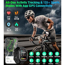 Load image into Gallery viewer, Military Smart Watch for Men(Answer/Make Call) 2.02" Smartwatch with Heart Rate Blood Oxygen Sleep Monitor 128 Sports Modes Fitness Tracker Step Calorie Counter IP68 Waterproof for Andriod iPhone, Black_1321