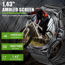 Load image into Gallery viewer, Military Smart Watch for Men (Answer/Make Calls) 1.43" HD, Rugged Smartwatch with 100+ Sports Modes AI Voice Heart Rate Sleep Tracker Calorie Pedometer Outdoor Tactical Smart watch for iPhone Android, Black_4095
