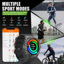 Load image into Gallery viewer, Military Smart Watch for Men (Answer/Make Calls) 1.43" HD, Rugged Smartwatch with 100+ Sports Modes AI Voice Heart Rate Sleep Tracker Calorie Pedometer Outdoor Tactical Smart watch for iPhone Android, Black_4097