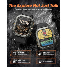 Load image into Gallery viewer, Military Smart Watches for Men (Answer/Make Calls), 2.02'' Fitness Smart Watch for Android and iPhone, Waterproof Fitness Tracker with Blood Pressure/Heart Rate/Sleep/100+ Sport Modes, Watches for Men, Black_4137
