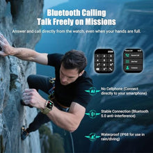 Load image into Gallery viewer, Military Tactical Smart Watches for Men, 100-Day Battery Rugged Fitness Watch with Compass & Flashlight, Sports Watch for Android with 2.01" HD Display AI Voice, IP68 Waterproof Smartwatch (Black), WProBlack_1742