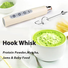 Load image into Gallery viewer, Milk Frother Rechargeable Handheld for Coffee-Drink Mixer 3 Speed Adjustable, Frother Wand with 3 Stainless Whisks, Electric Foam Maker, Electric Whisk for Latte Cappuccino Matcha Egg, Beige_5170