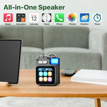 Load image into Gallery viewer, Mini Bluetooth Speaker, Smart Wireless Portable Speaker with Touchscreen, Loud HD Sound, LED Lights, BT5.4, All In One Small Audio for Home/Outdoor/Travel/Shower/Party/Beach/Camping/Hiking/Cycling, Zinc_790