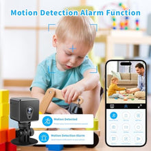 Load image into Gallery viewer, Mini Camera 2026 4K HD WiFi Portable Nanny Cam with Motion Detection,Cloud & SD Storage,Night Vision,Wide Angle,Can No Need WiFi Cams Micro Wireless Small Security Cameras for Home Baby Indoor Outdoor, Black_275
