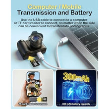 Load image into Gallery viewer, Mini Digital Camera, 1080P Portable Camera for Photography with 8GB SD Card, Key Card Clip Chain for Teenagers, Adult Beginners, BlackG_853