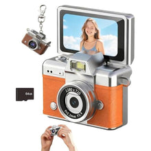 Load image into Gallery viewer, Mini Digital Camera Keychain with 1.47 in LCD Screen 1080P, 2026 New Mini Retro Camera, Retro Ccd Digital Camera with Lanyard, Built-in Flash, Include 64gb Tf Card for Travel Party (Orange)_1
