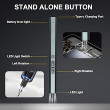 Load image into Gallery viewer, Mini Electric Screwdriver, 30 in 1 Small Electric Screw Driver Kit with 24 Magnetic Bits,3 LED Lights Precision Cordless Repair Tool for Phone, Camera, Laptop, Watch, Gray_3930