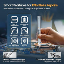 Load image into Gallery viewer, Mini Electric Screwdriver 66 in 1 Precision Screwdriver Set, Rechargeable Power Repair Tool kit with 4 LED Lights, Electric Screw driver Cordless for Eyeglasses, Watches, Phones and Laptops, Grey_5228