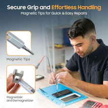 Load image into Gallery viewer, Mini Electric Screwdriver 66 in 1 Precision Screwdriver Set, Rechargeable Power Repair Tool kit with 4 LED Lights, Electric Screw driver Cordless for Eyeglasses, Watches, Phones and Laptops, Grey_5230