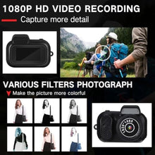 Load image into Gallery viewer, Mini Keychain Digital Camera 32GB, Portable HD Video Camera with Photo Capture, Tiny Pocket Camcorder with Keychain, Loop Recording & Motion Detection, Rechargeable Small Camera for Travel & Kids, Black_1113