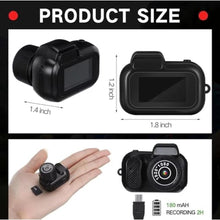 Load image into Gallery viewer, Mini Keychain Digital Camera 32GB, Portable HD Video Camera with Photo Capture, Tiny Pocket Camcorder with Keychain, Loop Recording & Motion Detection, Rechargeable Small Camera for Travel & Kids, Black_1115