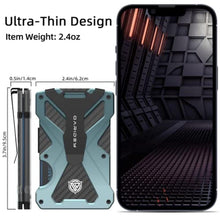Load image into Gallery viewer, Minimalist Wallet for Men- Slim Aluminum Metal Money Clip Wallet with Clear ID Card Holder, Carbon Fiber Wallet, RFID Blocking,Holds up 15 Cards with Cash Clip,Ultra-Thin Tactical Wallet-Gradient Grey, GradientGrey_8214