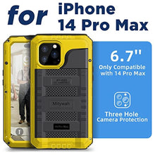 Load image into Gallery viewer, Mitywah Waterproof Case for iPhone 14 Pro Max, Heavy Duty Shockproof Case with Built-in Screen Protector, Full Body Underwater Protective Metal Case 6.7 inch, Yellow_1426