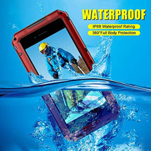 Load image into Gallery viewer, Mitywah Waterproof Case for iPhone SE 2020, Heavy Duty Military Grade Armor Metal Case, Full Body Protective Shockproof Dustproof Strong Rugged Thick Case for iPhone SE2, Red_8002