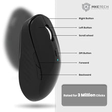 Load image into Gallery viewer, MKETech Electronics Wireless Computer Mouse - Full-Size 2.4G USB Receiver Mouse, 6 Buttons with Back/Forward, 3 DPI Levels, Lightweight, Ambidextrous Design, Black (MKE 410)_6000